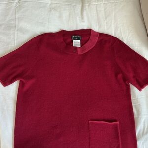 CHANEL  Rich Red Crewneck Sweater
